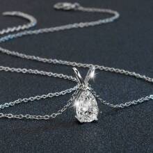 LOVESSOM Collier pendentif en argent sterling S925 avec moissanite, collier en forme de larme, collier en diamant de luxe élégant pour femme, cadeau de bijoux, convient pour les mariages, les banquets, Noël, Halloween, les anniversaires, cadeaux d'anniversaire