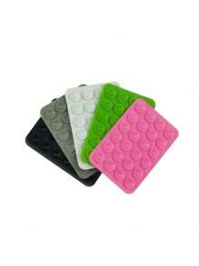 6 Pcs Silicone Suction Cup Holders - Multi-Function Non-Slip Adhesive Phone Holder Pads, Portable & Detachable Square Stand For Hands-Free Selfie & Video Recording Compatible With IPhone, Android Phone, Gift For Birthday, Family, Friends Phone Stand, Phone Accessories