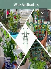 2/4/6 PIECE STACKABLE PLANT SUPPORT SHELF - Durable Plastic Lattice Shelf For Indoor And Outdoor Use, Great For Vines, Roses, Veggies - Great For Patios, Lawns, Porches, Balconies, Plant Accessories, Potted Plants, DIY Climbing Lattice, Placing Them