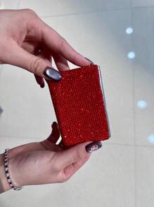 1PC ,Luxury Rhinestone Encrusted Credit Card Holder, Card Case, And Business Card Case For Men And Women. Compact Design, Easy To Carry. Holds Business Cards, ATM Cards, And Cash. Perfect For Business, Travel, And Daily Use. An Ideal Gift For Holidays.