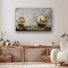 Framed Nautical Canvas Wall Art - Vintage Ship Painting, Marine Decor, Ocean Themed Home Decor, Gift For Sailors, Nautical Room Decoration Posters,Canvas Wall Art Canvas Wall Art - 框架 - 查看 4