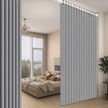 1 Cortina plegable sin varilla, cortina de puerta de uso general para las cuatro estaciones, cortina colgante fea para alquilar viviendas, cortina plegable para separación de espacios, con sensación avanzada, adecuada para salas de estar, dormitorios y otras escenas