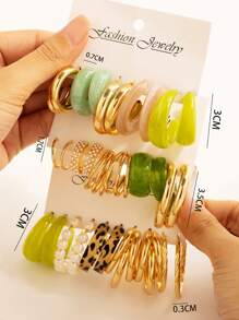 Conjunto de brincos em formato de C com corrente de ouro estilo europeu e americano, joias femininas elegantes e luxuosas de alta qualidade