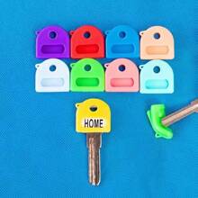 1pc/4pcs/6pcs/8pcs/10pcs Colors Of Keychains With Labels, 2.8cm/1.1 Inch Retractable Key Identifier, Fits Most Keys, Soft Touch Key Cover With Identification Label For Easy Identification Of Door Keys - Stylish, Easy To Install, Includes Blank And Pre-Printed Labels, Men's Home Office Organization Accessories