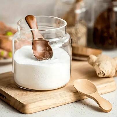 2 piezas Mini cucharas de madera - Suministros de cocina perfectos para condimentos, edulcorantes y helados - Mango corto fácil de sujetar - Pequeña herramienta de cocina para uso diario (Puede haber diferencias de color debido a problemas de iluminación al fotografiar), Útiles escolares