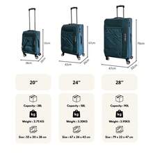 Equipaje ORLACS, Juego de maletas 20+24+28, Conjunto de tres piezas, Material de nailon y tejido de Oxford, Medio súper ligero, Asa única, Cerradura, Expandible con doble cremallera, Gran capacidad de almacenamiento, Ruedas universales silenciosas de 360°, Alta calidad, Impermeable