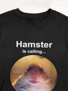 Meme T-Shirt Animals Unisex Premium Oversized Creative Streetwear Stylish - Black - View 4