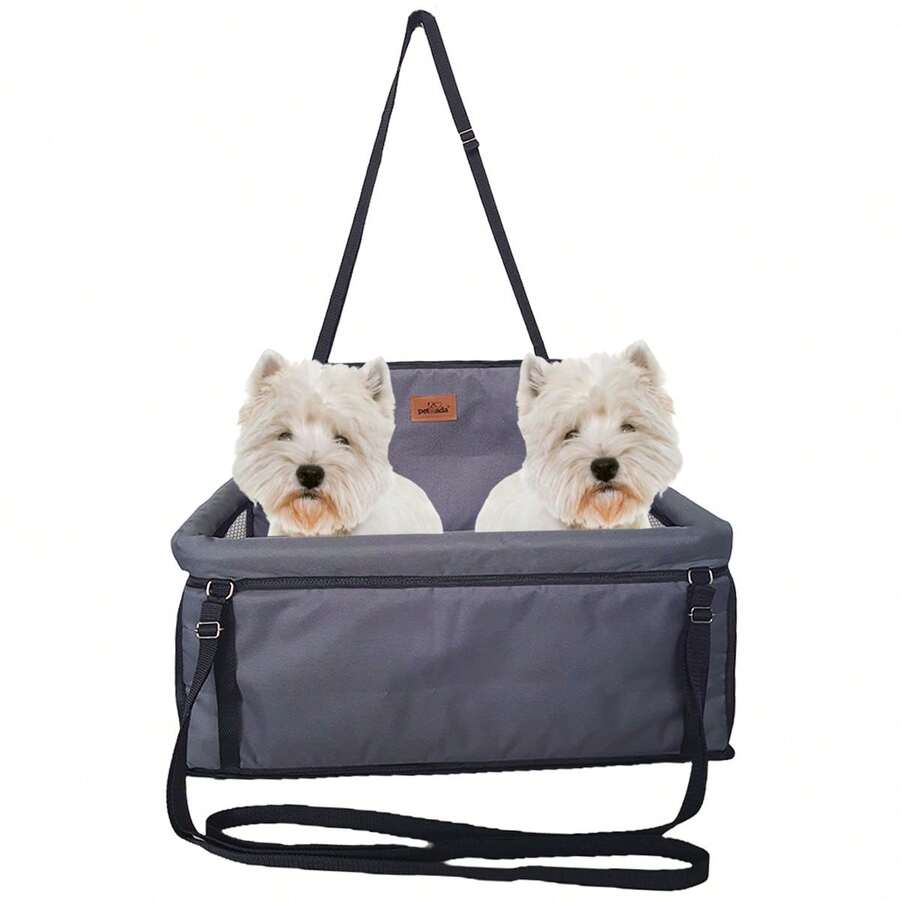 Car Seat For 2 Pets Together In The Car For Small Dogs Up To 30kg - Grey - View 1