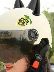 "When Life Gives You Lemons, Go To Therapy" Humorous Sticker, The Real Lemon Decorate Your Laptop, Water Bottle, Journal, Skins, Guitars, Helmets, Office Supplies, School, Skateboards, Luggage, And Other Funny Vinyl Record Waterproof Decal