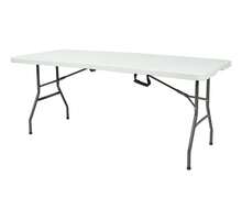 GLOBAL Z-A Camping Table, Aluminum And Wood Folding Table, Portable Folding Table With 30kg Load, Multipurpose Table, 120cm*60cm, For Picnic, Outdoor Camping WITH STOOL - BLANCO 180*70CM - View 2