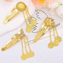Bohemian Coin Hair Clip, Vintage Rhinestone Flower & Butterfly Design Hair Accessories For Women Claw Clips Hair Claws Hair Barrettes