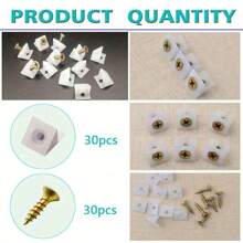 30~50pcs Mending Wedges, Restore Sagging Drawer, Bottoms & Furniture Chest With 90 Degree Plastic Angle Code Bracket, Fastener & Screws