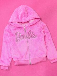 Barbie Sudadera con cierre y bordada - Rosa - Ver 3