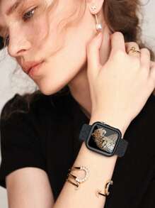 3 in 1 Mode Neue Silikon Leopard Muster Armband, Bildschirmschutzfolie und Schutzglas Hülle kompatibel mit 38mm 40mm 41mm 45mm 44mm 42mm 46mm 49mm, kompatibel mit Ultra Serie Ultra 10 9 8 7 6 5 4 3 2 1 SE, komfortables & atmungsaktives Armband, kratzfest, wasserdicht, stoßfeste Uhren Schutzhülle für Frauen und Männer