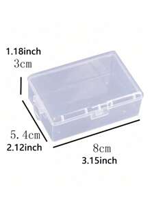 1pc Multi-Function Transparent Plastic Container Box - Various Sizes, For Organizing Beads, Crafts, Diamond Painting, Earphones, Cables, Chargers, Office Desktop Small Items Storage
