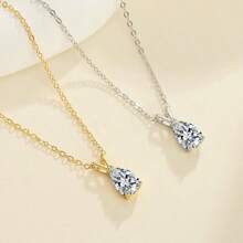 LOVESSOM Collier pendentif en argent sterling S925 avec moissanite, collier en forme de larme, collier en diamant de luxe élégant pour femme, cadeau de bijoux, convient pour les mariages, les banquets, Noël, Halloween, les anniversaires, cadeaux d'anniversaire