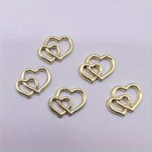 24pcs Electroplated Double Heart Wedding Heart Table Decoration (Gold+Silver) Heart