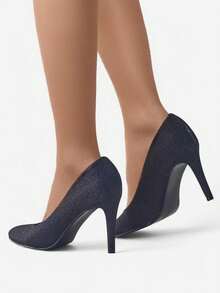 Glitter Women's Stiletto Heels - Black - View 3