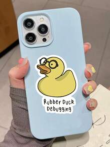 1/3pcs "Rubber Duck Debugging" Humorous Sticker, A Cartoon Rubber Duck With Glasses Is The Best Gift For Programmers, Suitable For Laptop, Water Bottle, Journal, Skins, Guitars, Helmets, Office Supplies, School, Skateboards, Luggage, And Other Funny Decal