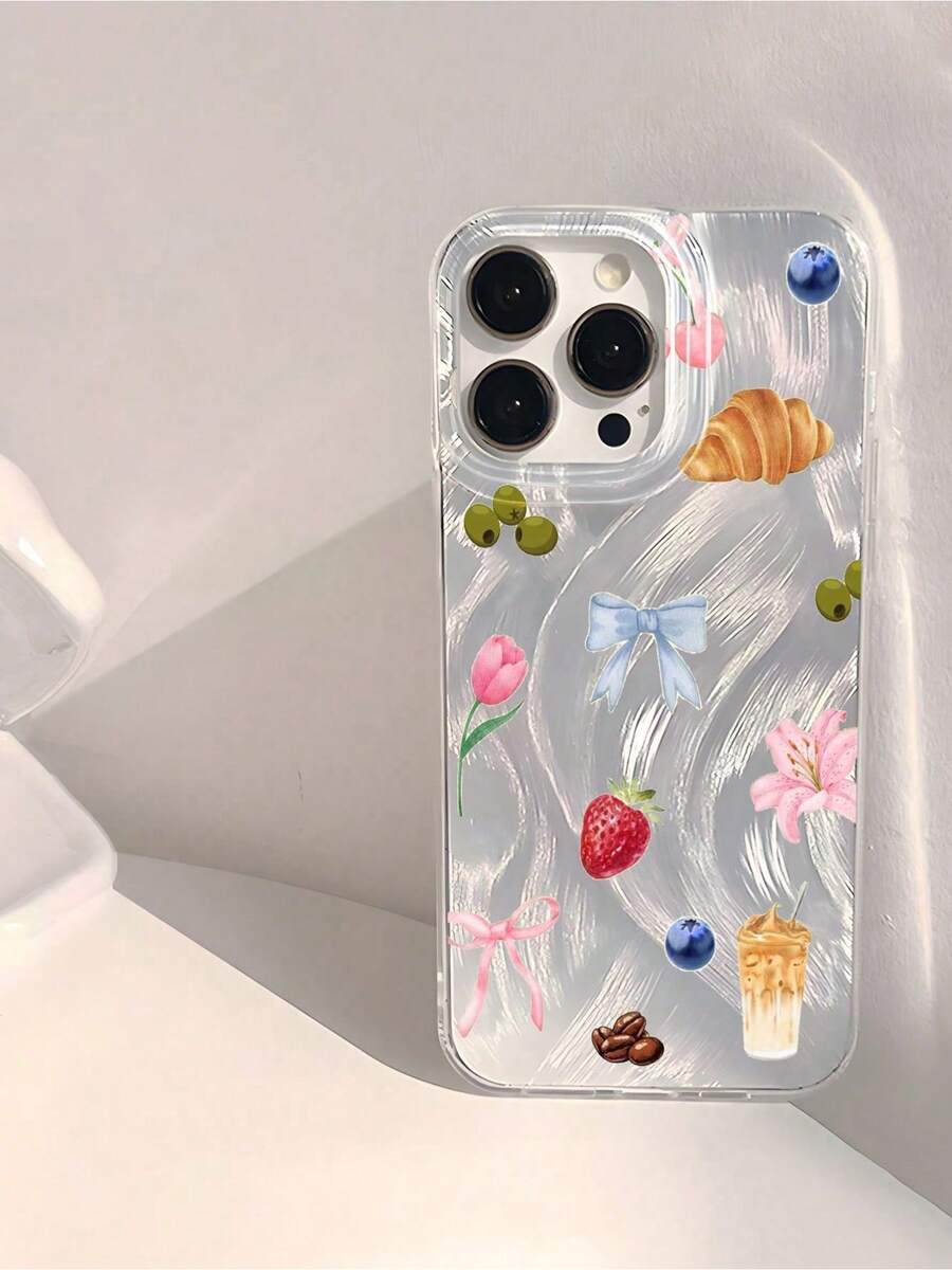 Funda para teléfono (1 unidad) Diseño de concha marina en azul brillante y naranja. Resistente al agua, a los golpes, antideslizante y suave. Compatible con phone.