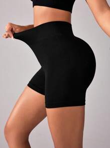 Short ajustado negro moldeador para mujeres - Tela suave y elástica para usar todo el día