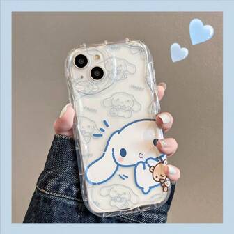 Sanrio Étui de téléphone à protection intégrale aux yeux noirs absorbant les chocs, compatible avec Apple 16/15/14/13/12/11/XSMAX/XS/X/XR, avec motifs Kuromi et Cinnamoroll mignons de Sanrio
