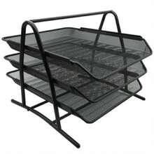 Charola organizadora accesorio funcional para escritorio cocina o tocador. Permite separar y ordenar lápices maquillaje joyas u otros objetos pequeños. - Negro - Ver 3
