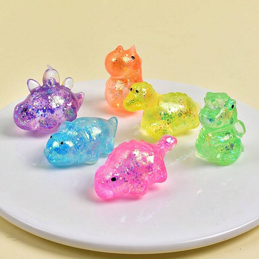 1/3/6/10/13/20Pcs Sugar Dinosaur Sensory Fidget Toy, Squeeze Sugar Ball Stress Ball With Sticky Inside, Suitable For Anxiety, Autism, ADHD, Fidgeting, Stress Relief Toys, Party Treats, Birthday Gifts, Gift Box Stuffing - 彩色 - 查看 1