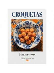 1pc Traditional Spanish National Food Seafood Rice Potato Brave Omelet Retro Delicious Color Canvas Art Picture Home Decoration No Frame