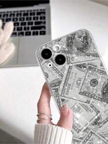 Funda para phone (1 unidad): Diseño femenino brillante con símbolo de dólar, perforada, transparente y antideslizante. Compatible con phone 1/12/13/14/15/16 Pro Max. - Multicolor 2 - Ver 4