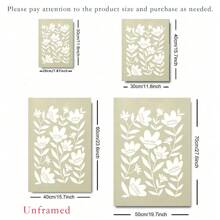 6pcs/Set Boho Green Plant & Floral Wall Art Canvas Posters, Minimalist Gallery Wall Decor For Living Room, Bedroom, Office, Cafe, Bar, Dining Room, Dorm, Hallway, Home & Room Decor, Optional Frame ,Wall Art With Frame