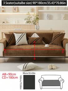 1pc All Season Sofa Cushion Cover, Modern Minimalist Anti-Slip Sofa Seat Protector, Dust-Proof Washable Sofa Slipcover, Deep Coffee Color Soft Non-Fading Non-Shedding Pet-Friendly Decorative Couch Cover, Adjustable For Corner Sofa, Suitable For Bedroom, Office, Living Room, L-Shaped Sofa And 1-2-3-4 Seater Sofas