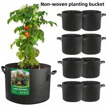 1个户外花园蔬菜水果种植袋，毛毡种植袋，无纺布毛毡种植盆，无纺布袋，黑色育苗种植袋（多种尺寸） - 彩色 - 查看 3