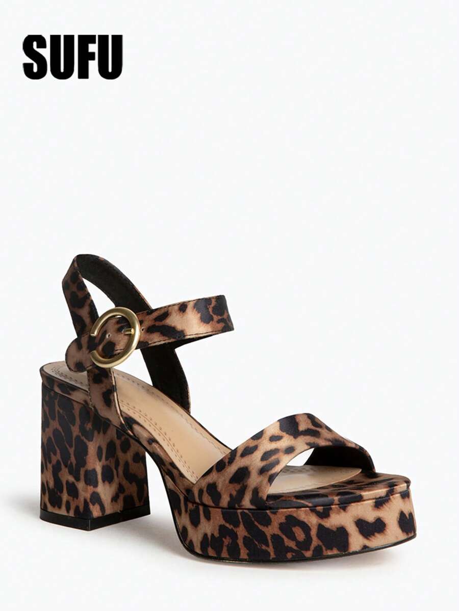 SUFU Women's High Heels Leopard Cherry Platform Dress Sandal +Memory Foam And Wide Widths Available - 彩色 - 查看 1