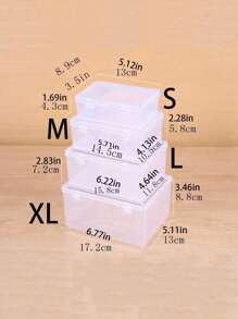 1pc Multi-Function Transparent Plastic Container Box - Various Sizes, For Organizing Beads, Crafts, Diamond Painting, Earphones, Cables, Chargers, Office Desktop Small Items Storage