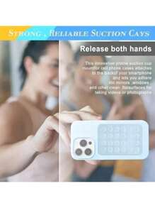 6pcs Suction Cup Phone Case, 3 X 2 Inch, Hands-Free, Convenient Use, 24 Suction Cups, Can Stick To Mirrors, Windows, Suitable For Most Phones