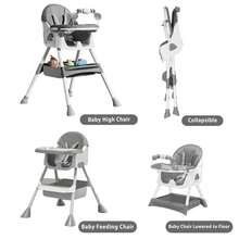 UBRAVOO Foldable Baby High Chair 6 Months Plus, With Large Antislip Pad & ToyRack, Easy To Clean Feeding - Khaki - View 6
