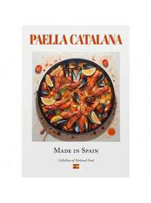 1pc Traditional Spanish National Food Seafood Rice Potato Brave Omelet Retro Delicious Color Canvas Art Picture Home Decoration No Frame
