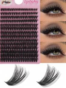 Fengxiu 280 Clusters 60D Lash Extension D Curl Cluster Lashes 8-16mm Eyelash Clusters Individual Lashes Natural Look Fluffy Lash Extensions Wispy Eyelashes Extensions DIY At Home