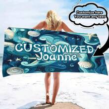 Personalized Beach Towel With Custom Text - Fashionable Design, Quick-Drying And Highly Absorbent, Perfect For Beach, Pool, Camping And Travel - Ideal Gift For Valentine's Day, Birthday, Father's Day And Mother's Day, Beach Essential | Personalized Gift | Quick Drying Fabric Bathroom Decor Summer Beach Essentials