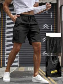 1pc Men's Summer Multi-Pocket Cargo Shorts,Casual Drawstring Waist Shorts For Outdoor Sports,Leisure