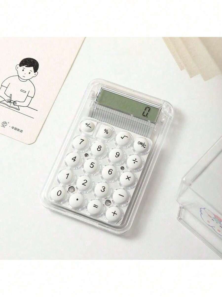 ABS Multifunctional Electronic Stationery Mini Candy Color Calculator - Blanco - Ver 1