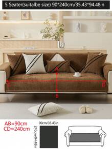 1pc All Season Sofa Cushion Cover, Modern Minimalist Anti-Slip Sofa Seat Protector, Dust-Proof Washable Sofa Slipcover, Deep Coffee Color Soft Non-Fading Non-Shedding Pet-Friendly Decorative Couch Cover, Adjustable For Corner Sofa, Suitable For Bedroom, Office, Living Room, L-Shaped Sofa And 1-2-3-4 Seater Sofas