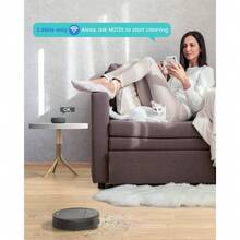 Lefant M213S Robot Vacuum Cleaner With Mop, 3200Pa Strong Suction, 7.8cm Thin 28cm DIA 150 Minutes Of Constant Vacuuming, Robotic Vacuum Alexa Voice Control Ideal For Pet Hair Hard Floor - Black - View 6