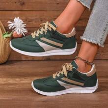 2024 Tênis Esportivos Casuais Femininos com Cadarço, Versátil, Leve, Antiderrapante, Estilo Universitário