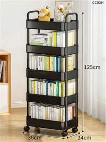 1pc 4-Layer/3 Layer Practical Plastic Trolley With Swivel Wheels, Storage, Shelving, Kitchen Organization, With Handle, Multi-Functional Movable Storage Cart, Applicable For Office, Living Room, Kitchen, Bathroom, Snack And Toy Organizer, Movable Storage Rack With Wheels, Ideal For Home And Office Organization, Simple, Spring Break, Opulessaboho Vibes, Premium Style, Mother's Day, Spring, Spring Decor, Boho
