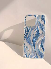 1 pieza Funda de teléfono transparente, suave y brillante con patrón abstracto de patrón de piel de serpiente, resistente al agua, antihuellas dactilares y arañazos, con tecnología IMD