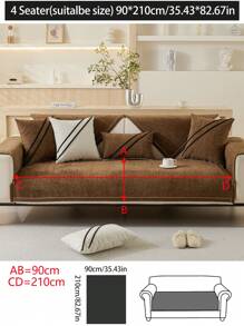 1pc All Season Sofa Cushion Cover, Modern Minimalist Anti-Slip Sofa Seat Protector, Dust-Proof Washable Sofa Slipcover, Deep Coffee Color Soft Non-Fading Non-Shedding Pet-Friendly Decorative Couch Cover, Adjustable For Corner Sofa, Suitable For Bedroom, Office, Living Room, L-Shaped Sofa And 1-2-3-4 Seater Sofas