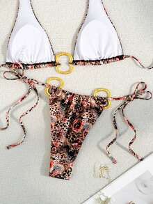 1PC Women's Print Backless Beach Resort Bikini Bottom - Multicolor - View 5