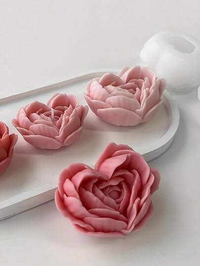1 Piece Of Flower Mold 3D Flower Candle Mold Peony Mold Rose Resin Casting Mold Resin Making Mold Silicone Candle Mold Home Decoration Mold 3D Animal Model Candle Making Mold